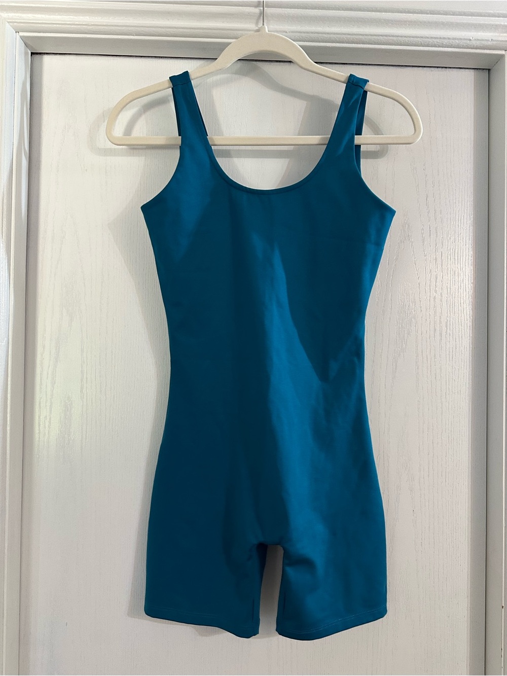 girlfriend collective Teal Athletic One-Piece Romper